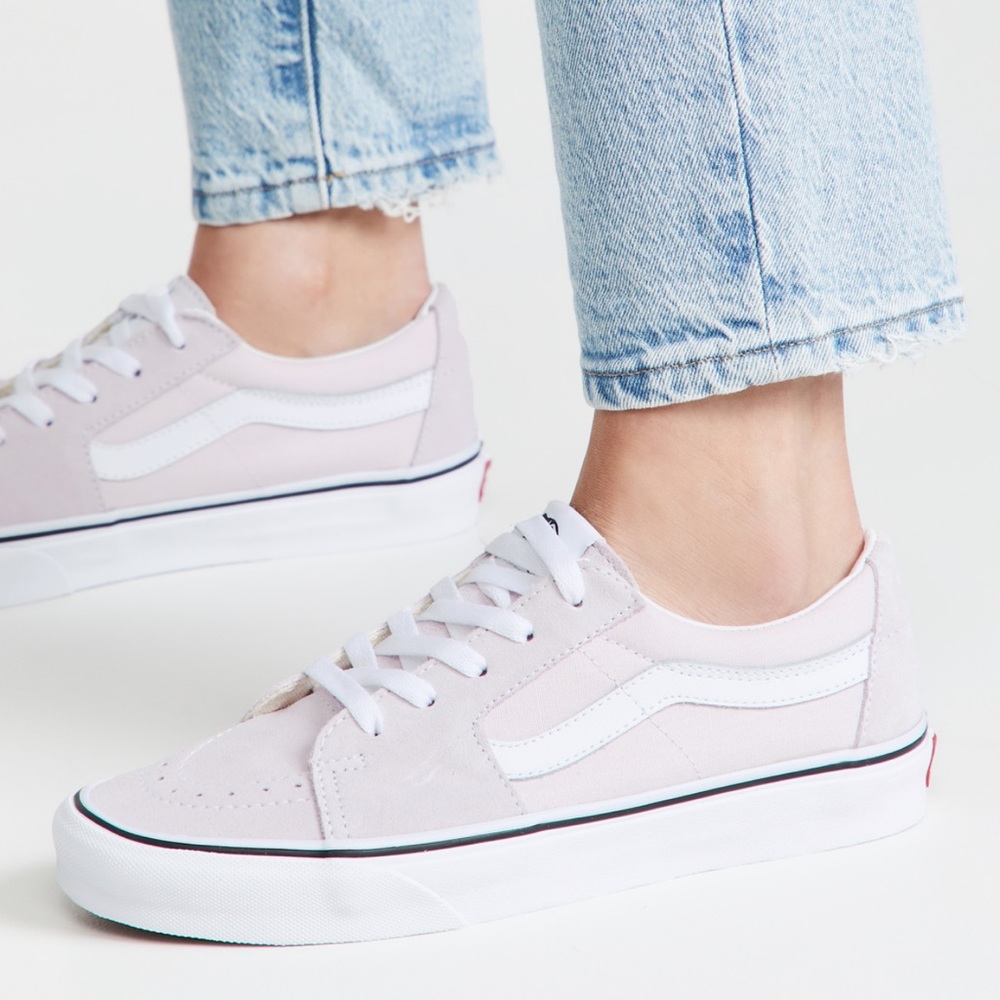 Vans Women's Sneakers in Light Pink and White